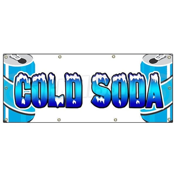 COLD SODA BANNER SIGN ice drink cart stand signs pop cola iced diet
